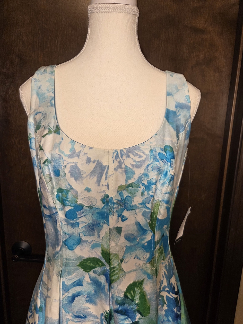 Nine West Blue & Green Floral Midi Dress NWT - Picture 3 of 12